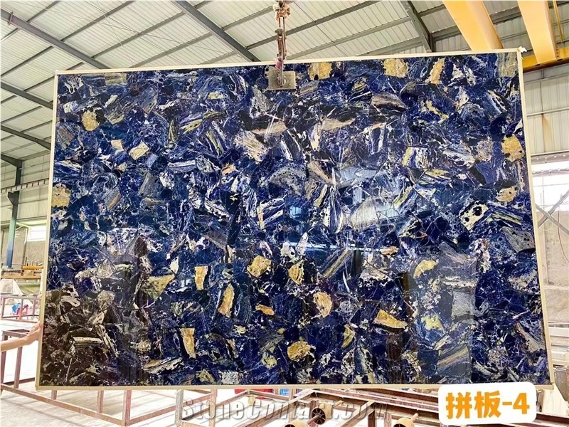 Blue Sodalite Semiprecious Stone Veinstone Sapphire Slab
