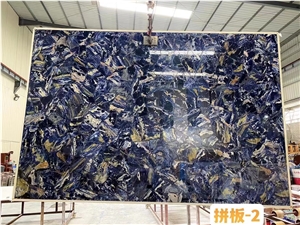 Blue Sodalite Semiprecious Stone Veinstone Sapphire Slab