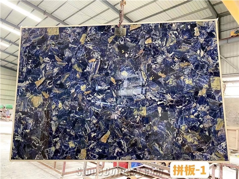 Blue Sodalite Semiprecious Stone Veinstone Sapphire Slab