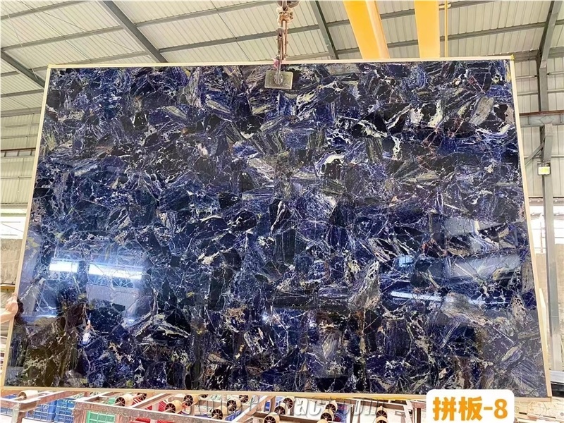 Blue Sodalite Semiprecious Stone Veinstone Sapphire Slab