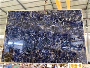 Blue Sodalite Semiprecious Stone Veinstone Sapphire Slab