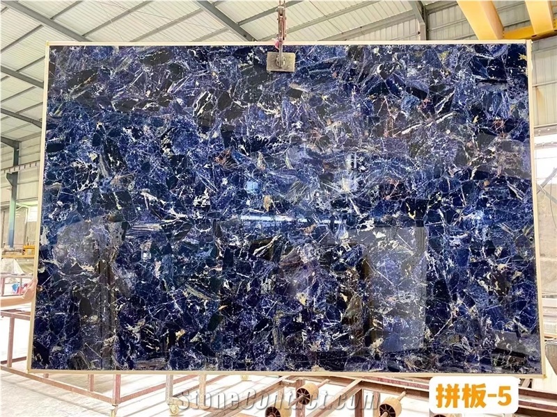 Blue Sodalite Semiprecious Stone Veinstone Sapphire Slab