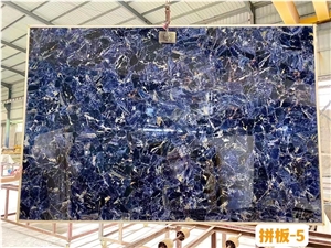 Blue Sodalite Semiprecious Stone Veinstone Sapphire Slab
