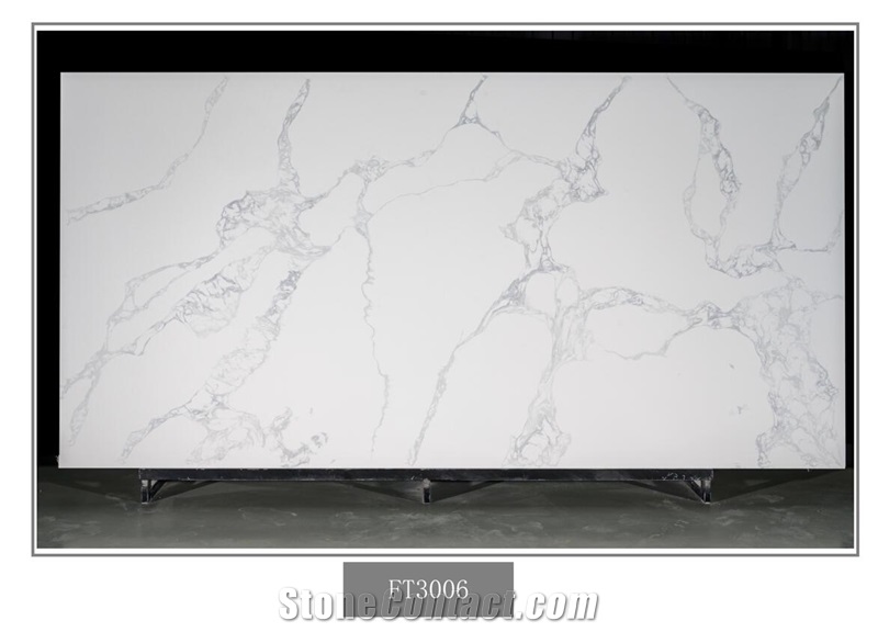 Calacatta Gold Marble Vein Quartz Slab In China Stone Market