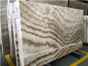 China Golden Brown Onyx Jade Slab Tile