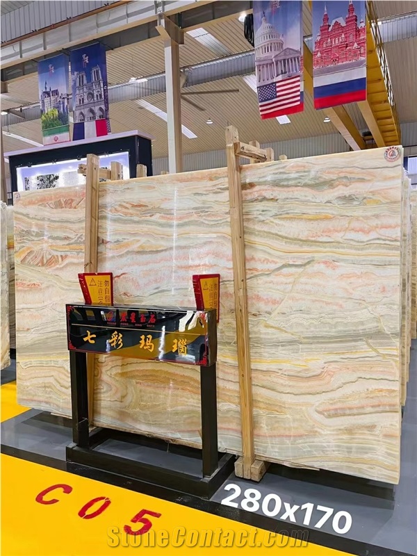 Rainbow Onyx Persian Colorful Onix Slab In China Market