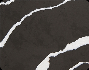 Artificial Polished Surface Quartz Black Slab