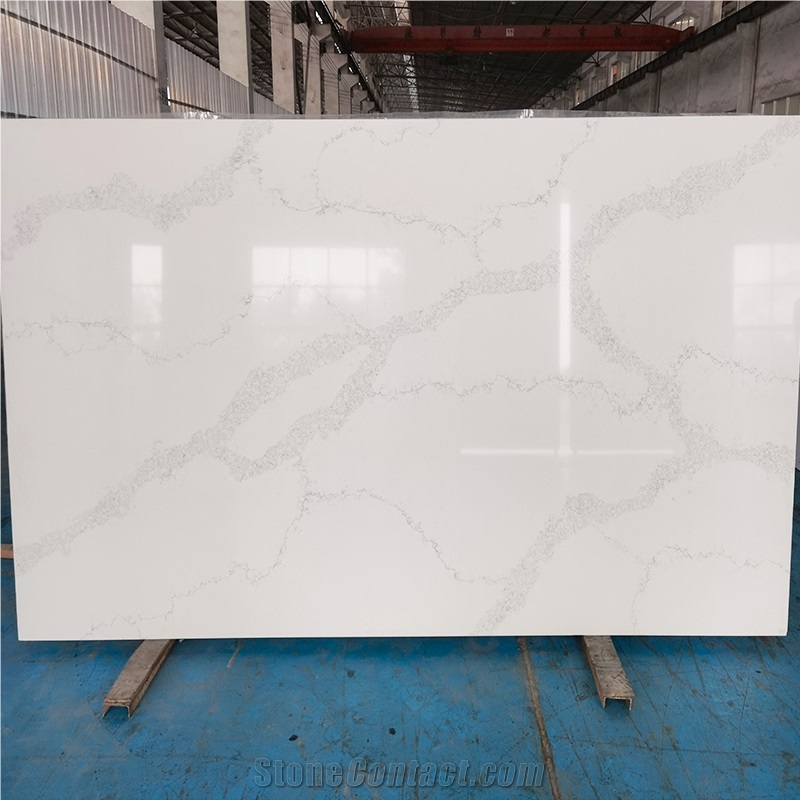 Bubble Texture Light Grey Veins Qaurtz Slabs