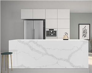 Bubble Texture Light Grey Veins Qaurtz Slabs