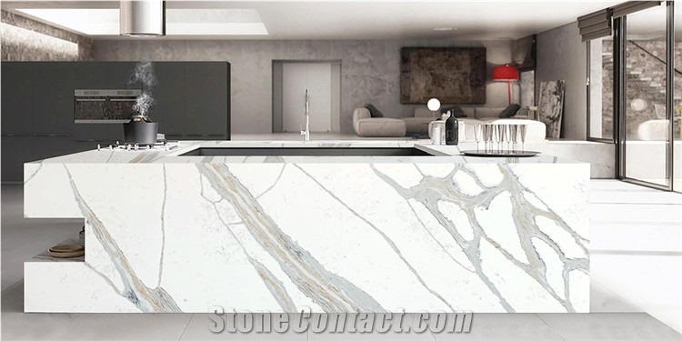 Calacatta Gold Kitchen Island Top With Sink