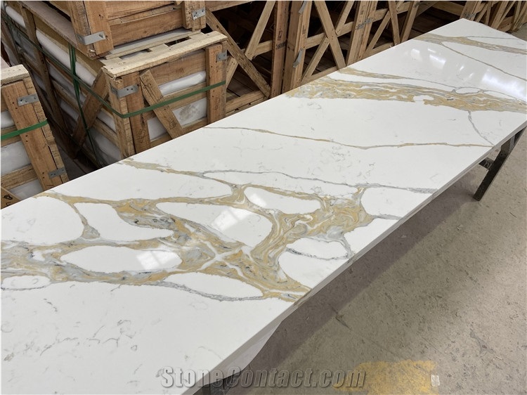 Calacatta Gold Kitchen Island Top With Sink