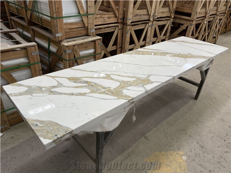 Calacatta Gold Kitchen Island Top With Sink