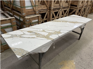 Calacatta Gold Kitchen Island Top With Sink