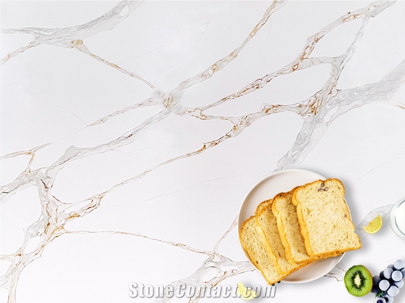 New Arrival Calacatta Gold Quartz Slabs