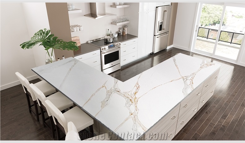 New Arrival Calacatta Gold Quartz Slabs