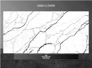 White Calacatta Artificial Quartz Slab For Kitchen