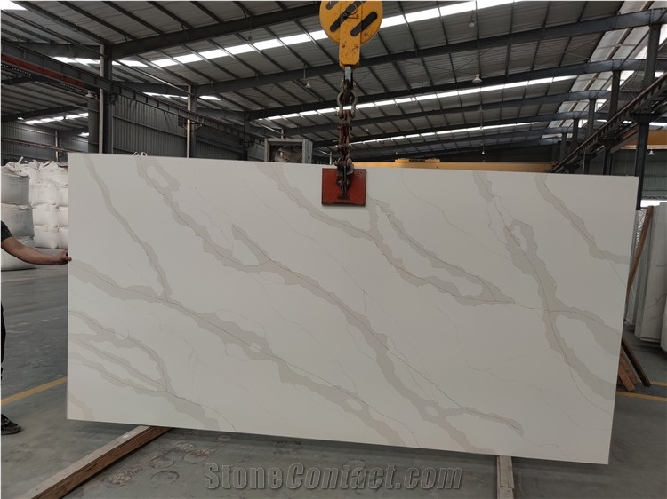 White Calacatta Engineer Quartz Artificial Stone