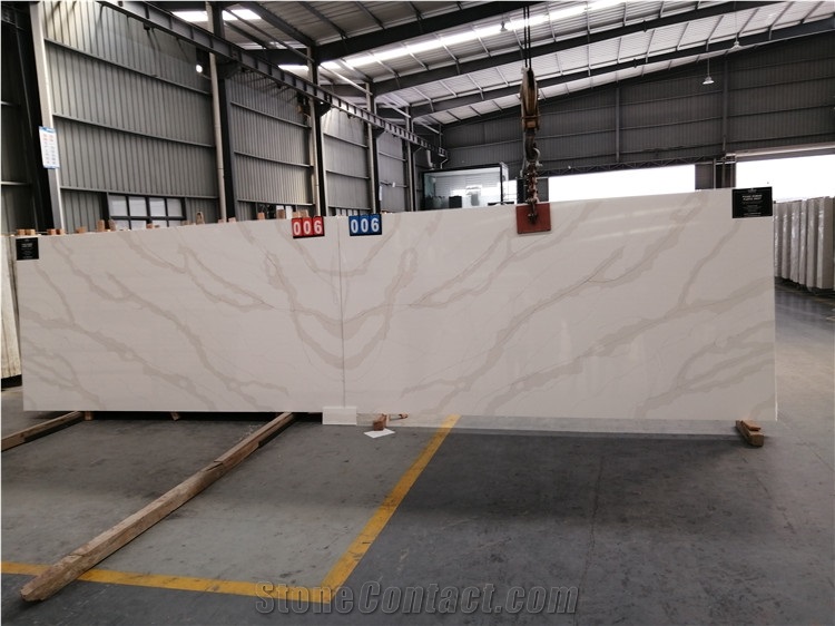 White Calacatta Engineer Quartz Artificial Stone