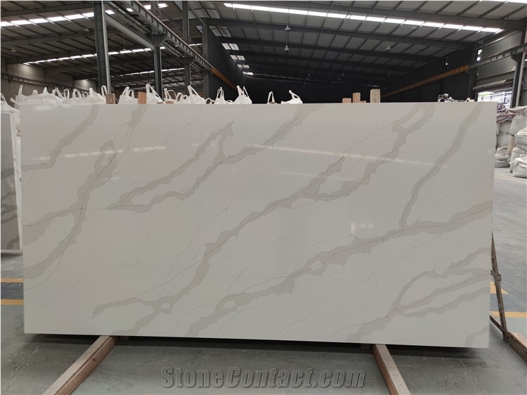 White Calacatta Engineer Quartz Artificial Stone