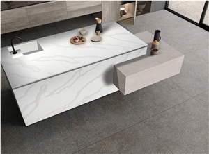White Calacatta Engineer Quartz Artificial Stone