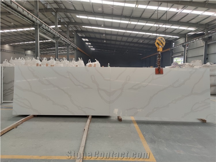 White Calacatta Engineer Quartz Artificial Stone