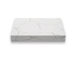 White Calacatta Quartz Bookmatched Slab