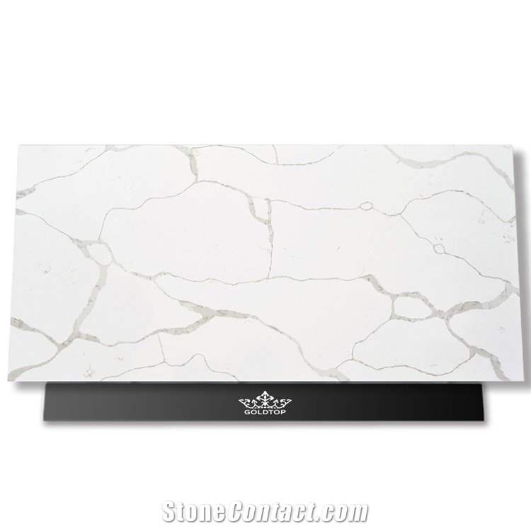 White Calacatta Quartz Bookmatched Slab