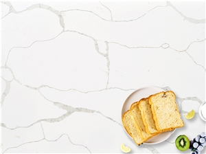 White Calacatta Quartz Bookmatched Slab