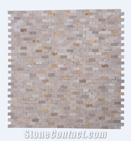 Mix Travertine Splitface Mosaic