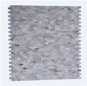 Silver Travertine Splitface Mosaic