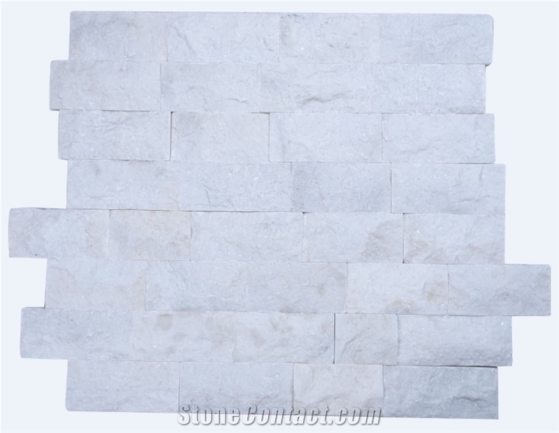 White Marble Splitface Wall Cladding