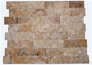 Yellow Travertine Splitface Wall Cladding Panels,Ledger Panels,Z Stone