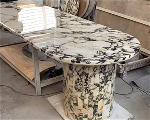 Calacatta Violet Marble Large Round Dinning Tea Table