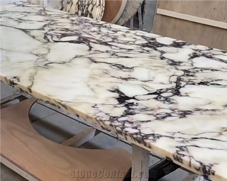 Calacatta Violet Marble Large Round Dinning Tea Table