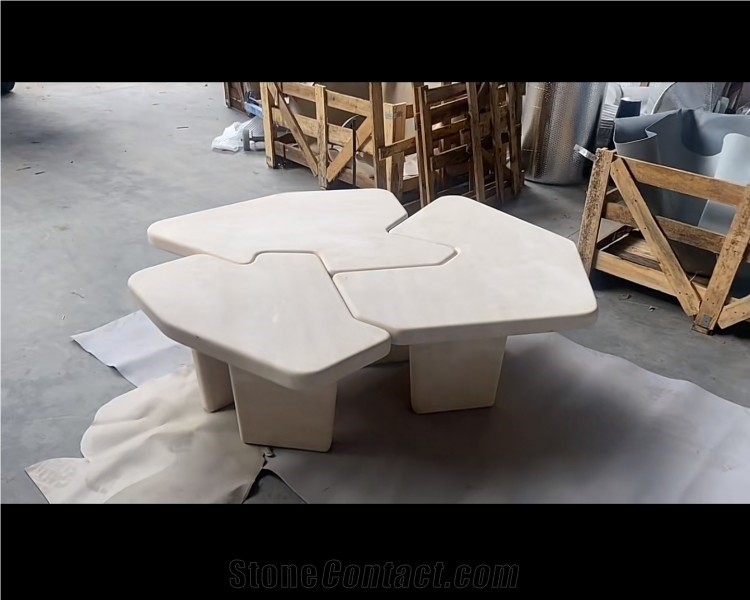 Fashion Dining Tabletravertine Super White Top Dining Table