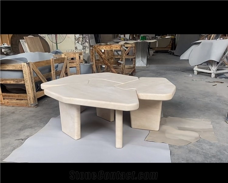 Fashion Dining Tabletravertine Super White Top Dining Table