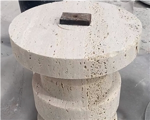 Home Decoration Super White Travertine Marble Coffee Table