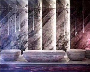 Luxury Venetian Brown Marble Round Custom Design Coffee Table