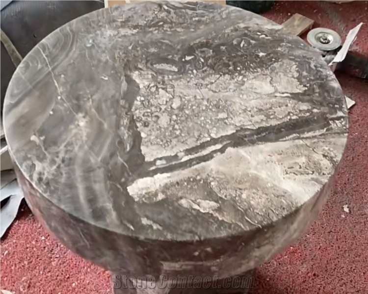 Luxury Venetian Brown Marble Round Custom Design Coffee Table