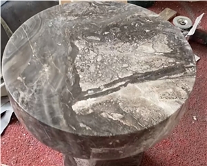 Luxury Venetian Brown Marble Round Custom Design Coffee Table