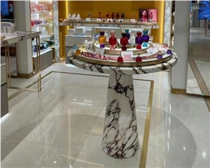 Modern Calacatta Viola White Marble Side Table