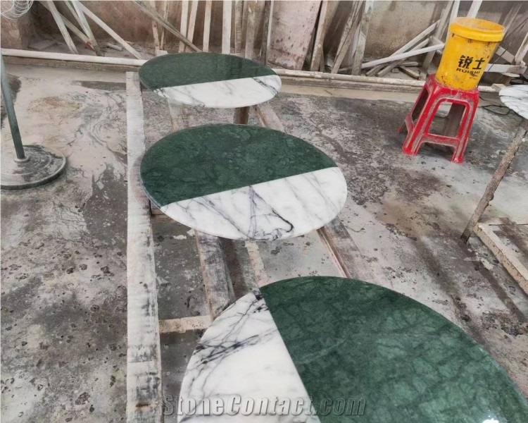 Natural Empress Green Marble Stone Console Tea Coffee Table