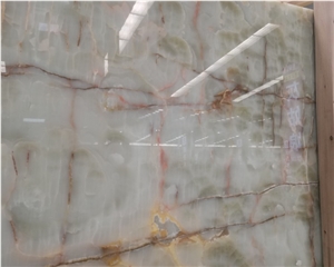 Natural Luxury Polished Light Green Jade Onyx Slab