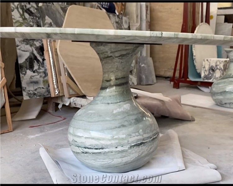 Natural Stone Green Fairy Verderra Marble Dinning Table