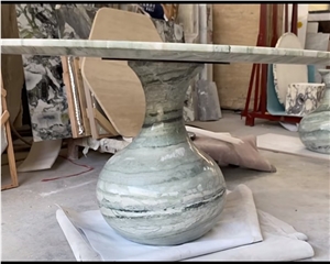 Natural Stone Green Fairy Verderra Marble Dinning Table