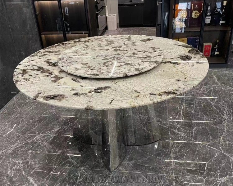 Natural White Bianco Antico Granite Stone Coffee Table
