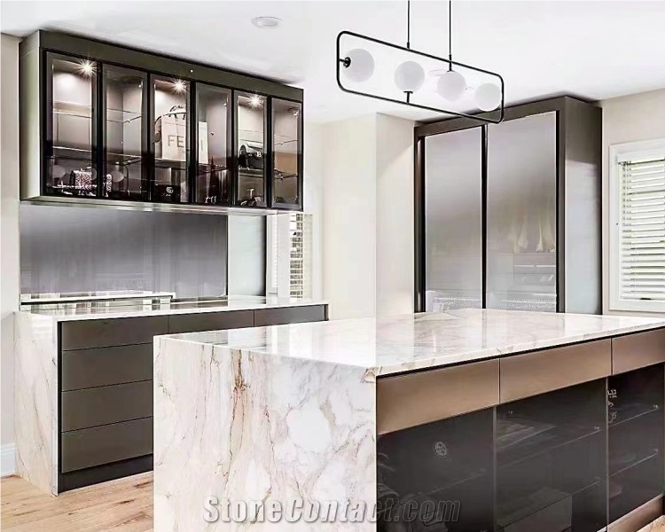 Natural White Stone Calacatta Gold Marble For Countertop