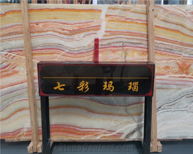 Popular Rainbow Multi Colored Onyx Slabs