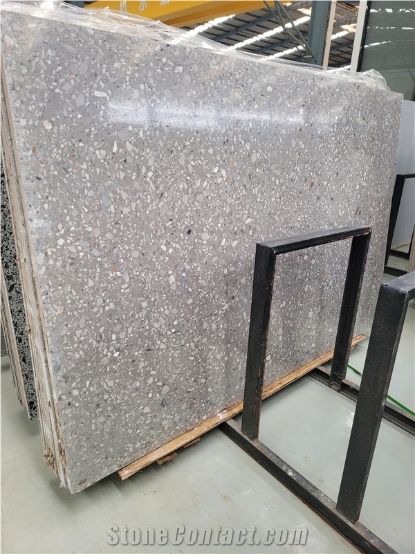 Hot Grey Terrazzo Slab