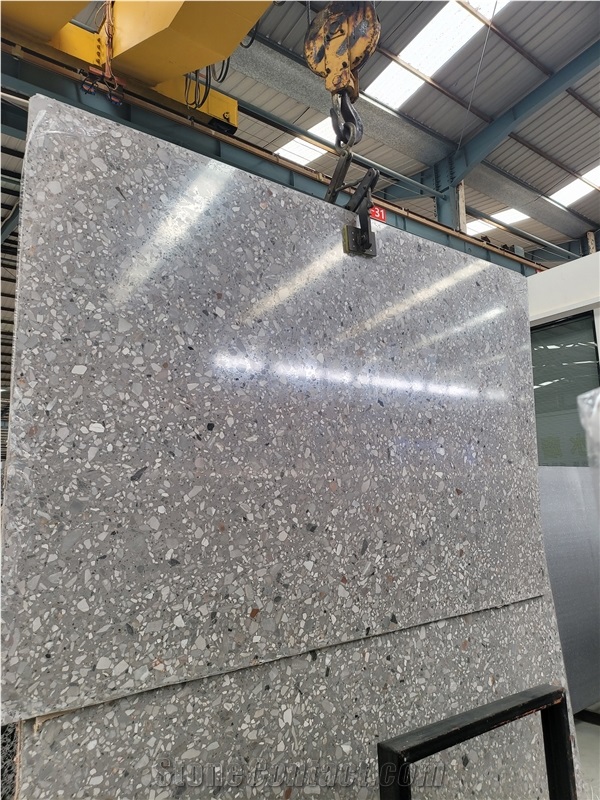 Hot Grey Terrazzo Slab